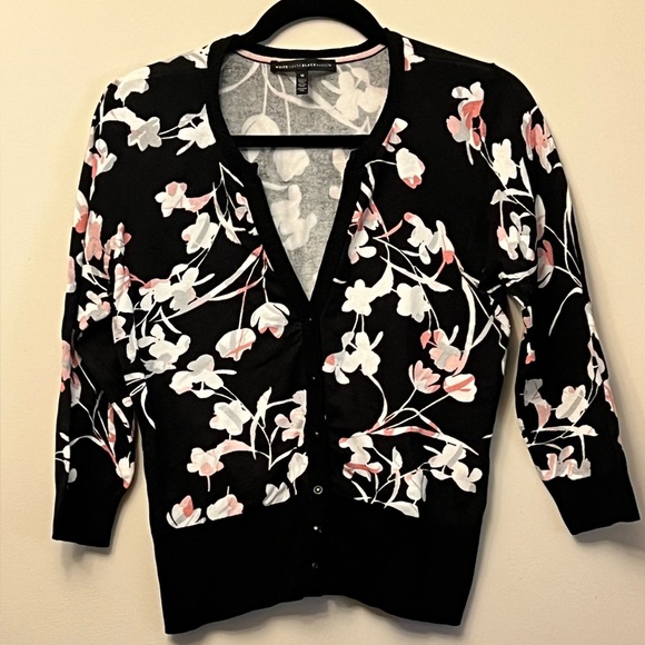 White House Black Market Sweaters - White House Black Market Lightweight Floral Cardigan Size Medium